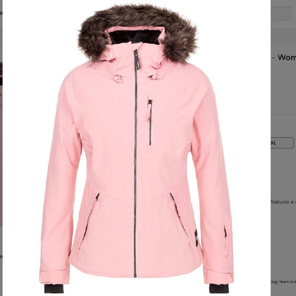 O'Neill Bridal Rose Fuzzy-Trim Curve Ski Jacket - Women M